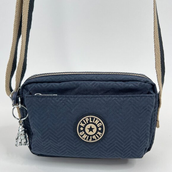 Kipling Handbags - Kipling Crossbody Bags in Blue and Tan with Signature Charm